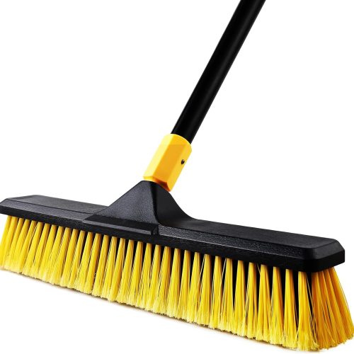 Push Broom, Heavy Duty, Stiff Bristles, for Patio, Garage, Deck, Concrete, Wood, Stone, Tile